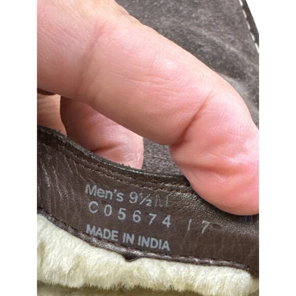 Cole Haan Mens Faux Fur Lined Brown Suede Slipon Loafers Size 9.5M SKU8137 - Picture 9 of 12